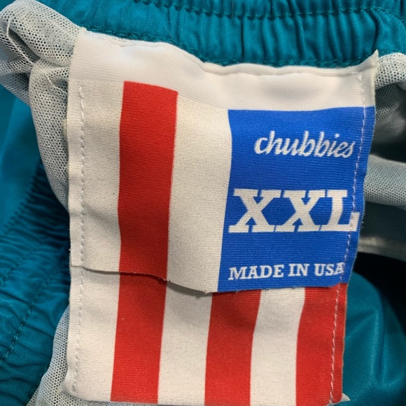 Chubbies Mesh Lined Made In USA Swim Trunks XXL Teal Neon - Picture 3 of 5